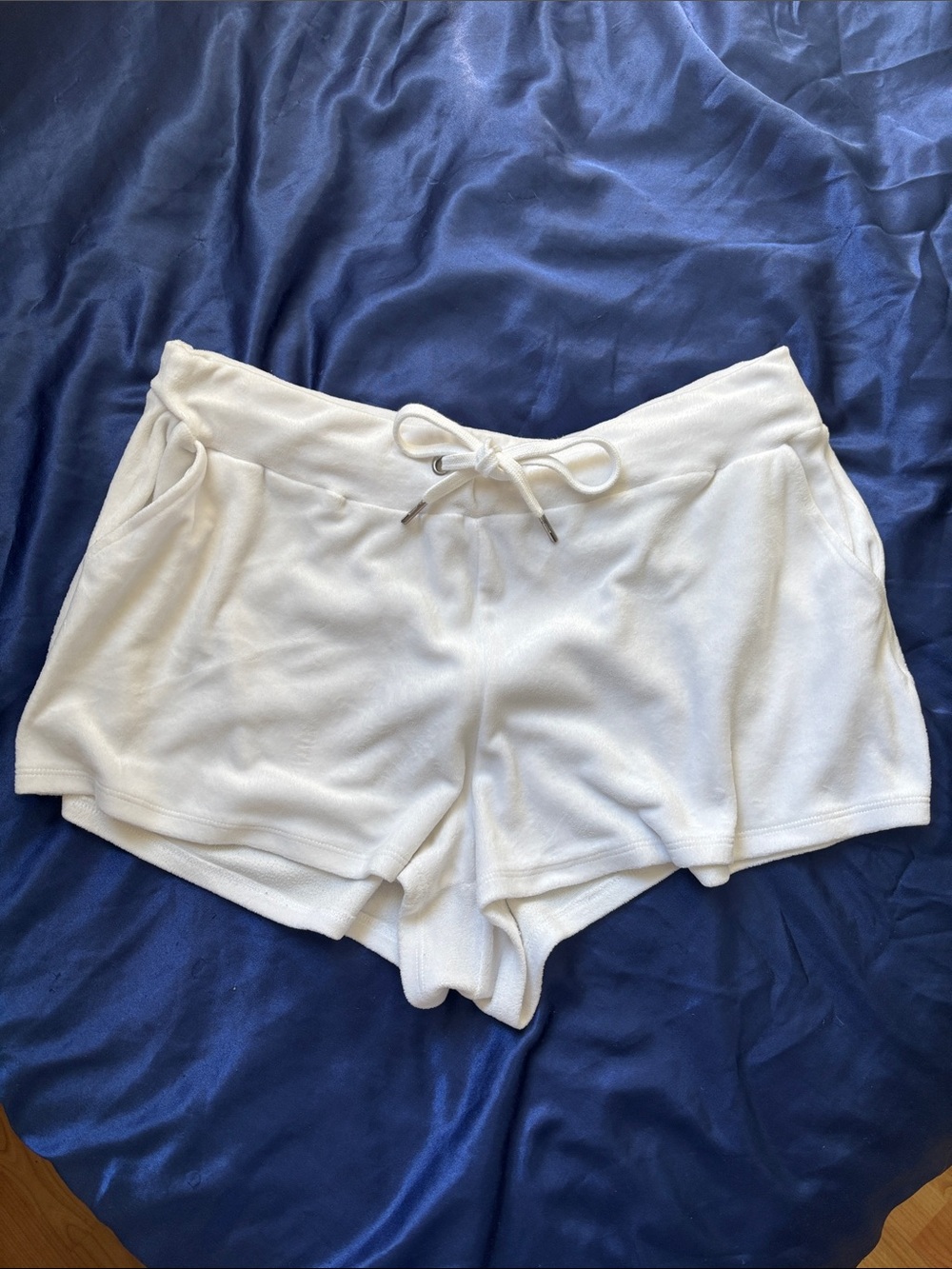 H&M White Soft Drawstring Lounge Shorts